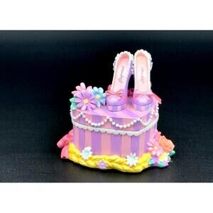 💜Disney Japan Rapunzel Heart Box – Elegant Floral Heels Trinket Keepsake